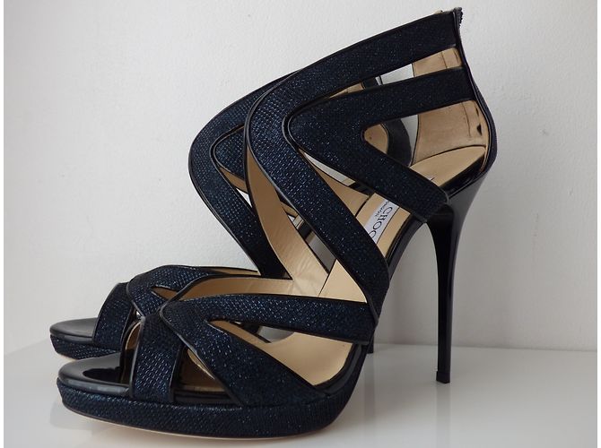 Sandali con plateau Jimmy Choo Collar Nero Blu - vista 19