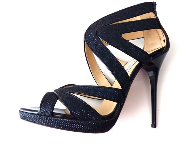 Sandali con plateau Jimmy Choo Collar Nero Blu - vista 2