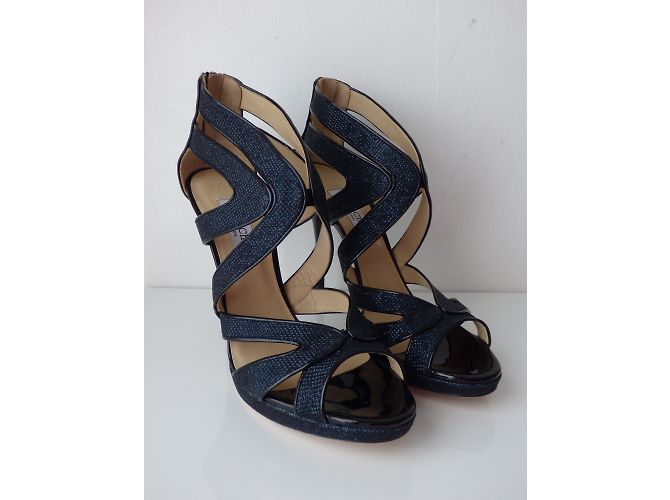 Sandali con plateau Jimmy Choo Collar Nero Blu - vista 4