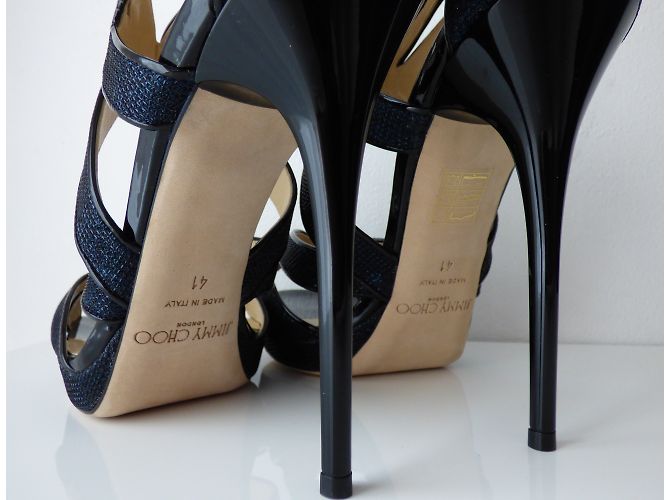 Sandali con plateau Jimmy Choo Collar Nero Blu - vista 9