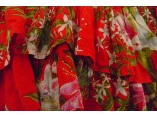 Falda Isabel Marant Etoile con Volantes y Flores Roja de Algodón Multicolor - vista 7