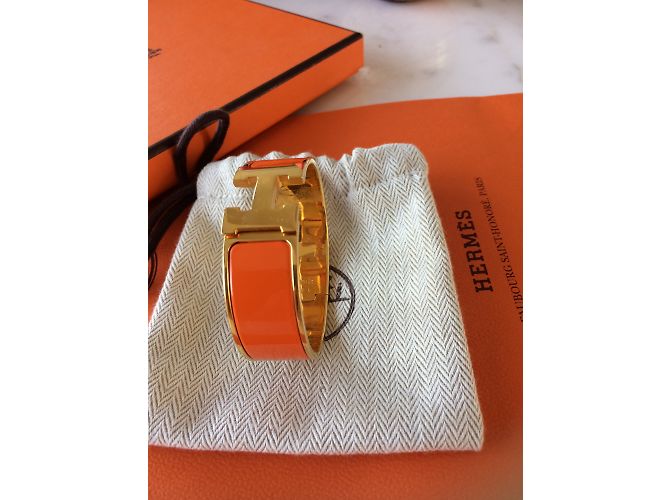 braccialetto clic-clac H Hermès Arancione - vista 3