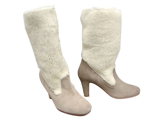 Botas See by Chloé de cuero blanco 40 - vista 2