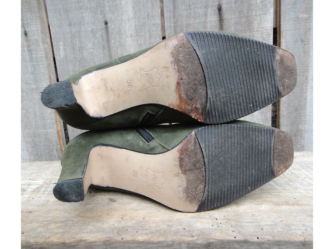 Botines Bally de terciopelo verde - vista 5