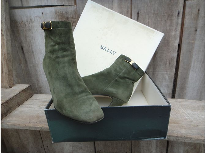 Botines Bally de terciopelo verde - vista 6