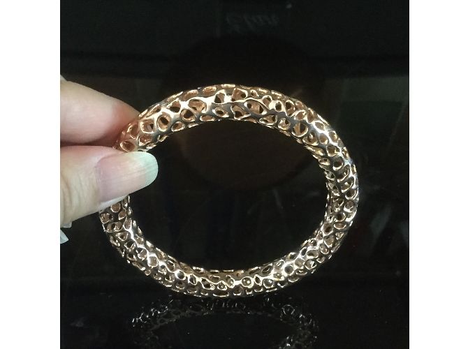 Autre Marque Bracciale rigido in argento sterling placcato oro rosa - vista 3
