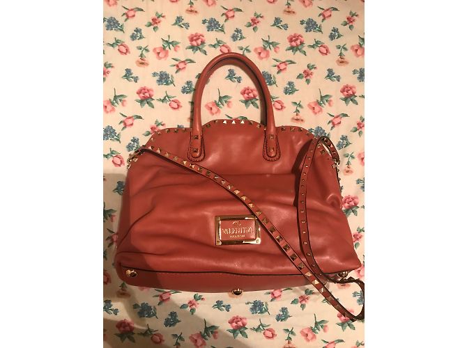 Borsa Valentino Garavani in pelle color caramello - vista 12