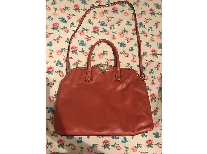 Borsa Valentino Garavani in pelle color caramello - vista 3