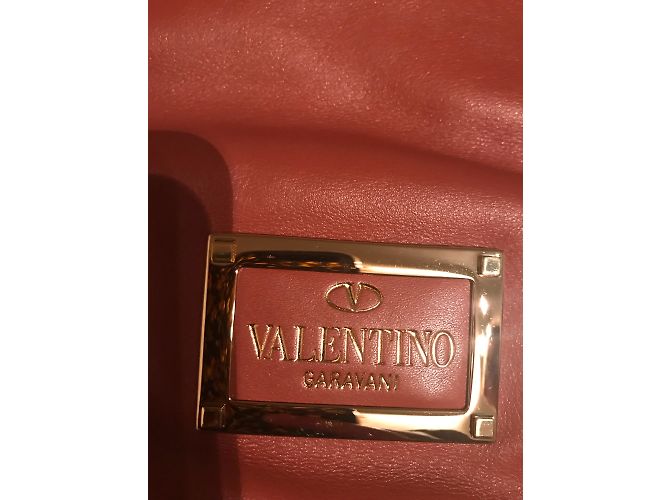 Borsa Valentino Garavani in pelle color caramello - vista 6