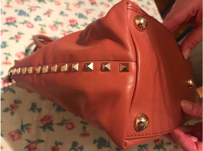 Borsa Valentino Garavani in pelle color caramello - vista 8
