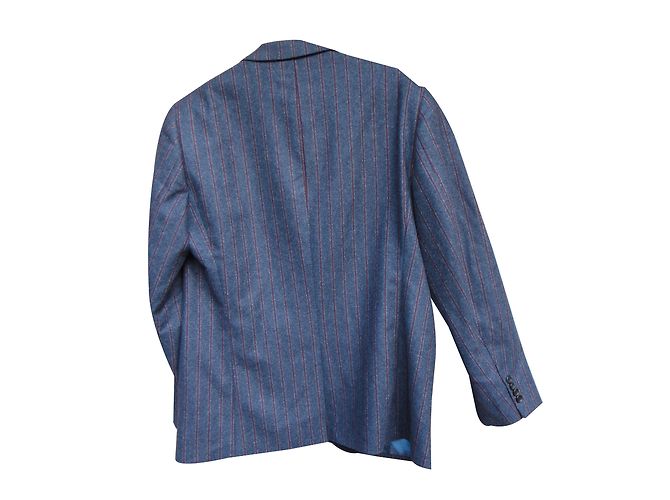 Carven Wool Blazer Jacket Dark Grey Red Stripes - view 2