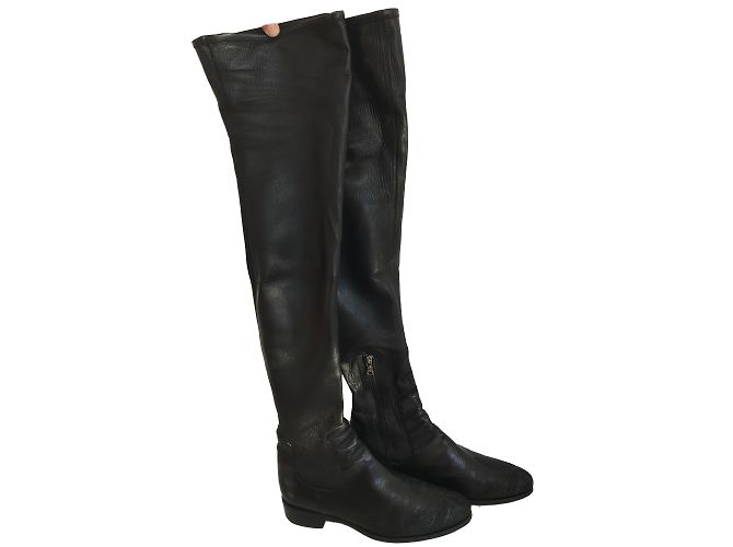 Prada Thigh boots black lamb - view 2