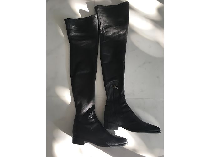 Prada Thigh boots black lamb - view 3