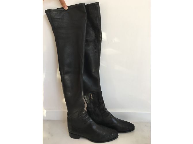 Prada Thigh boots black lamb - view 5