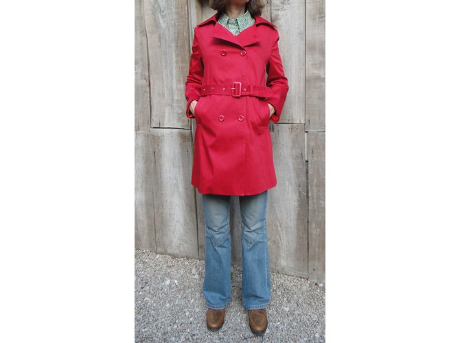 Gabardina Max Mara Roja de Algodón - vista 3