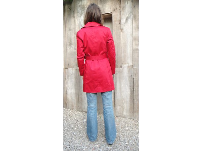 Gabardina Max Mara Roja de Algodón - vista 4