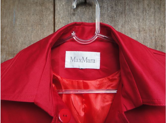 Gabardina Max Mara Roja de Algodón - vista 5