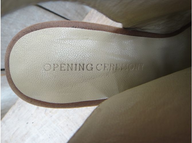 Sandali Opening Ceremony in pelle di cervo beige 40 - vista 4