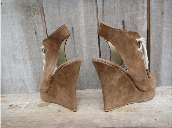 Sandali Opening Ceremony in pelle di cervo beige 40 - vista 6