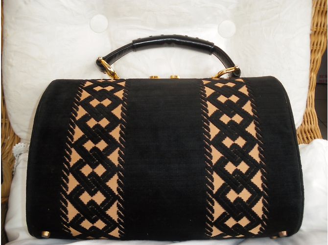 Autre Marque Bolsa Roberta Di Cameroni em veludo e couro Multicor - vista 3