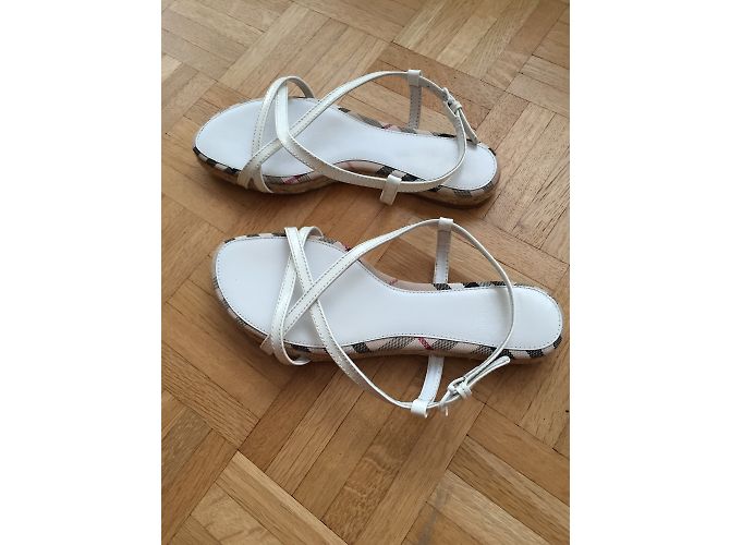 Sandali Burberry in vernice bianca 38 Bianco - vista 4