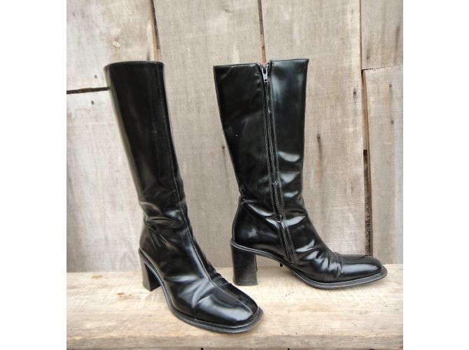 Botas Free Lance de piel barnizada negra Negro - vista 4