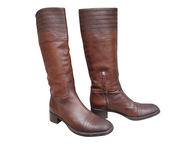 Botas Jil Sander de piel marrón Talla 38 Castaño - vista 2