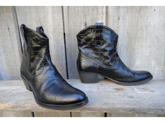 Stivaletti Ann Tuil in pelle nera Nero - vista 5
