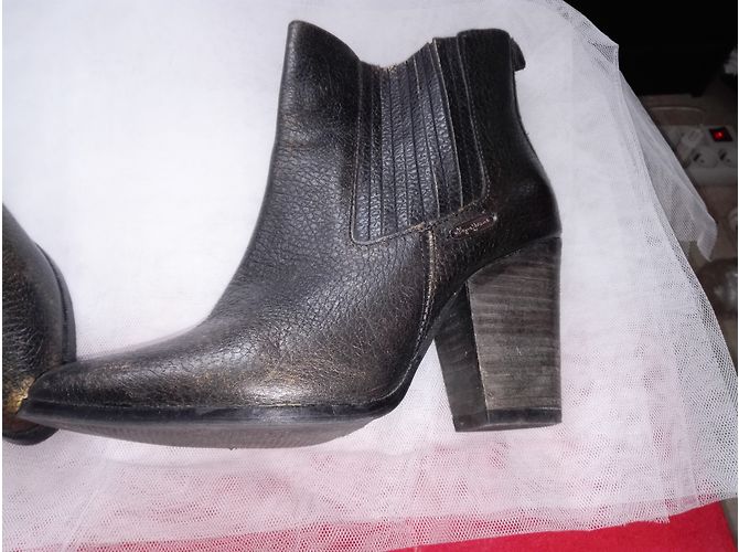 Stivaletti Pepe Jeans in pelle nera iridescente Nero - vista 3