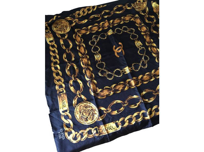 Chanel Bufanda de rue cambon Negro Dorado - vista 2
