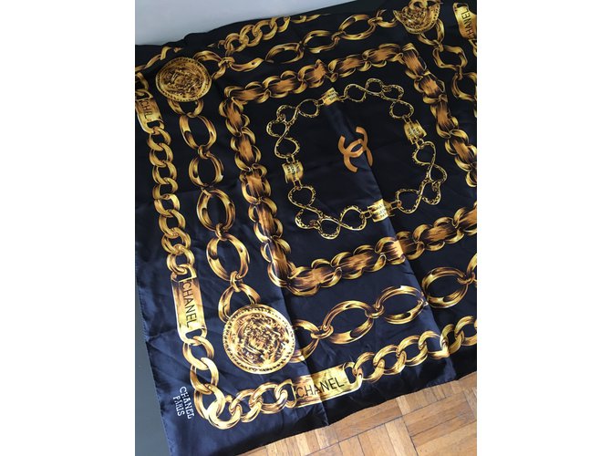 Chanel Bufanda de rue cambon Negro Dorado - vista 4