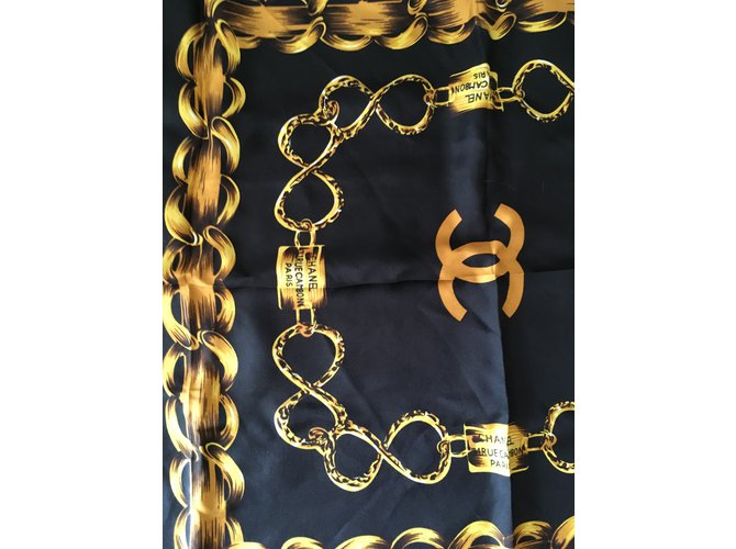 Chanel Bufanda de rue cambon Negro Dorado - vista 5