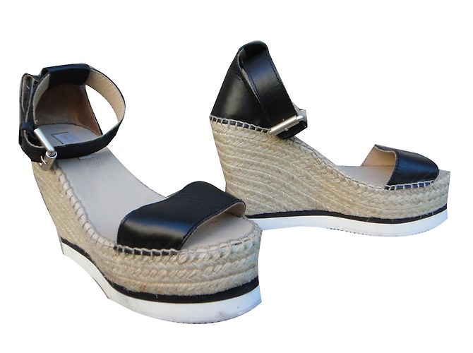 Sandali con zeppa See by Chloé neri in pelle e corda Nero - vista 2