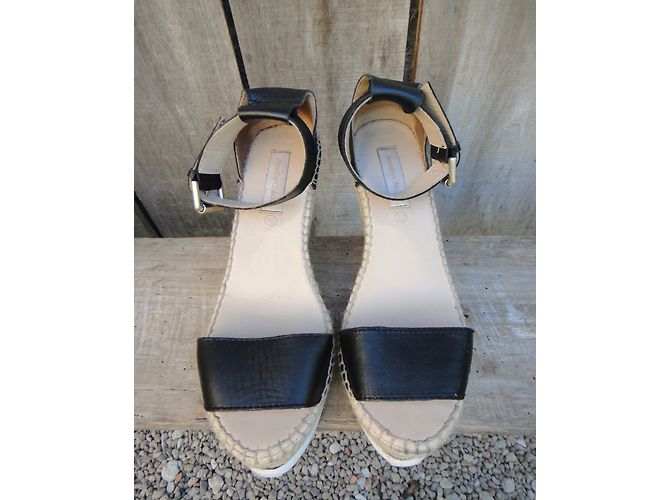 Sandali con zeppa See by Chloé neri in pelle e corda Nero - vista 4