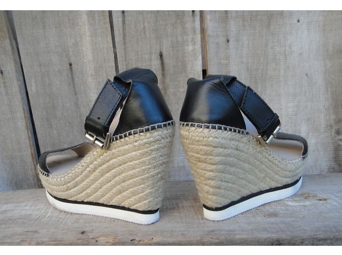 Sandali con zeppa See by Chloé neri in pelle e corda Nero - vista 6