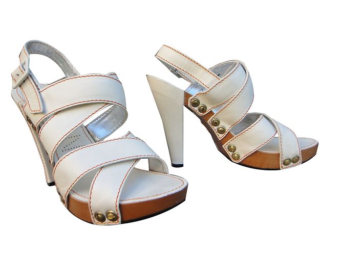 Sandali Free Lance Farrah 7 Sandalstitc in pelle Eggshell Bianco sporco - vista 2