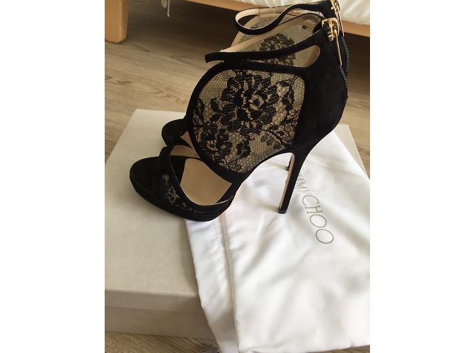 Sandali Jimmy Choo Lace in pelle nera 36.5 - vista 4