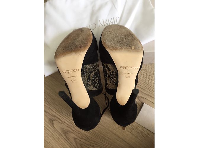 Sandali Jimmy Choo Lace in pelle nera 36.5 - vista 7