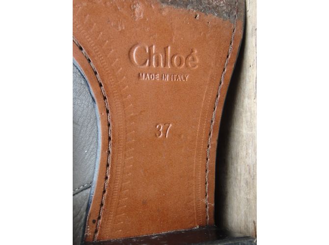 Botines Chloé de piel gris - vista 10