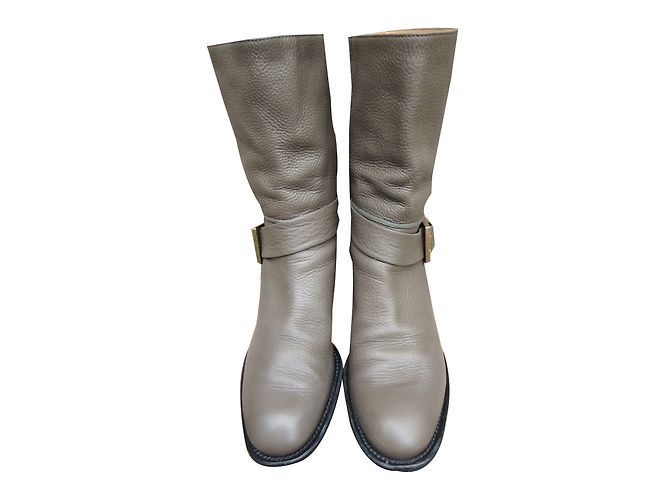 Botines Chloé de piel gris - vista 2