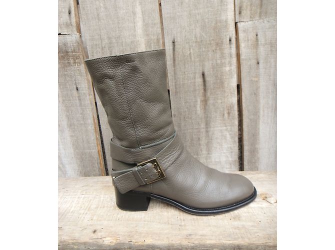 Botines Chloé de piel gris - vista 4