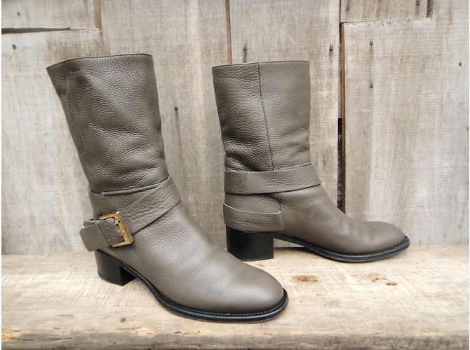 Botines Chloé de piel gris - vista 5