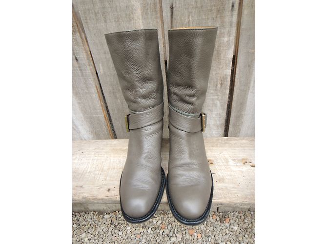 Botines Chloé de piel gris - vista 6
