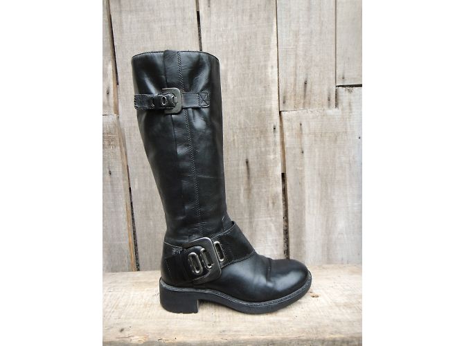 Stivali biker Ash in pelle nera Nero - vista 2