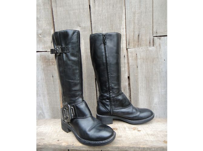 Stivali biker Ash in pelle nera Nero - vista 3