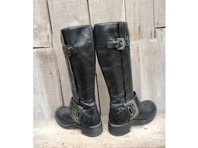 Stivali biker Ash in pelle nera Nero - vista 6