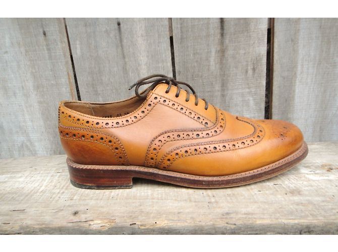 Autre Marque Grenson Albert Brogues in pelle color caramello - vista 5