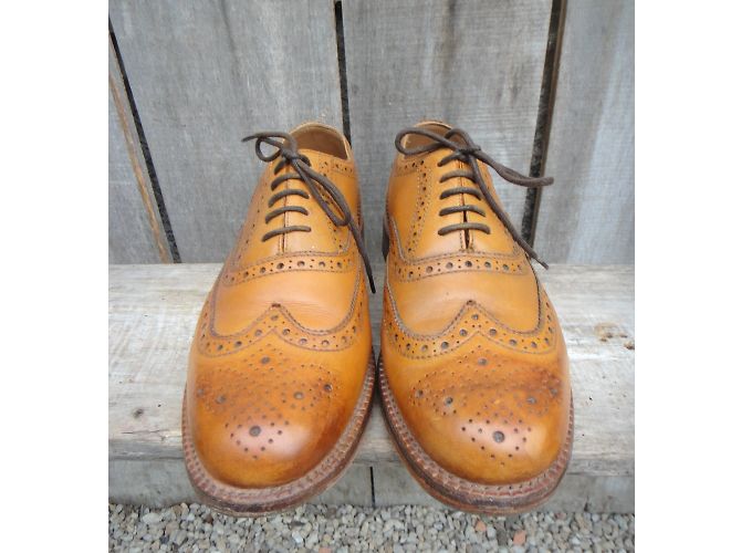 Autre Marque Grenson Albert Brogues in pelle color caramello - vista 7