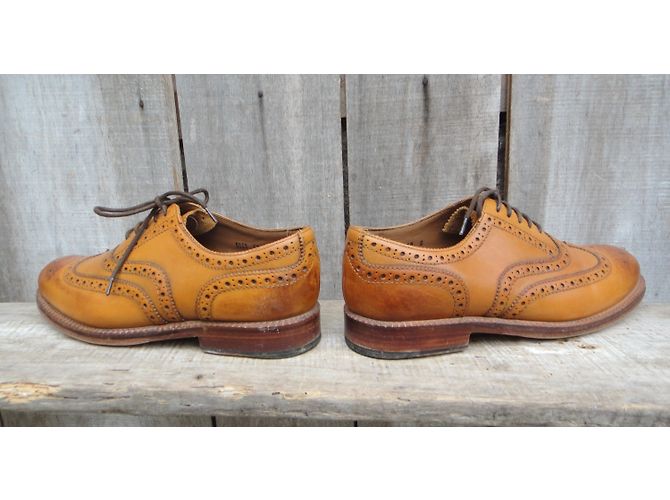 Autre Marque Grenson Albert Brogues in pelle color caramello - vista 8