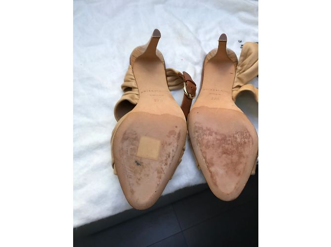Sandali Brian Atwood in pelle beige 37,5 - vista 11